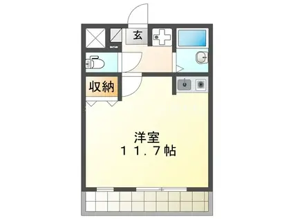 ウイングコート伊奈(ワンルーム/3階)の間取り写真