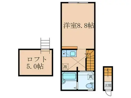 MINA NIJUKU(ワンルーム/2階)の間取り写真