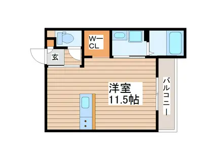 ファイゾニア向山ウエスト(ワンルーム/2階)の間取り写真