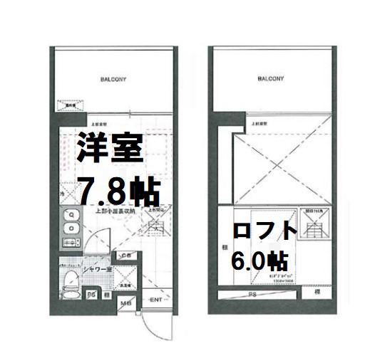 是空NAMBA NISHI(ワンルーム/8階)の間取り写真