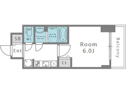 ララプレイス大阪新町ヴェレ(1K/5階)の間取り写真