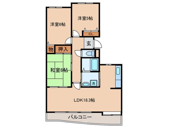 グラヂオーソ(3LDK/3階)の間取り写真