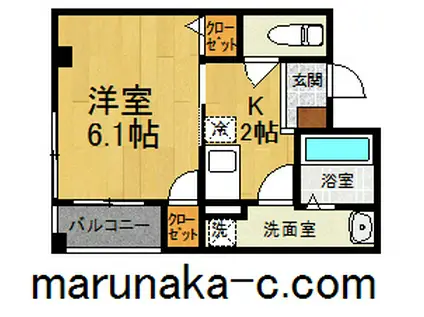 中澤ビル(1K/3階)の間取り写真