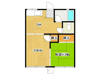 ステップ初富(2DK/1階)の間取り写真