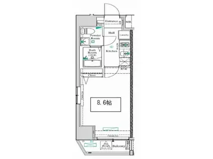 アンベリール板橋本町(1K/10階)の間取り写真