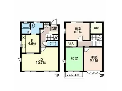 テラスミナミナガレ公園(3LDK/1階)の間取り写真