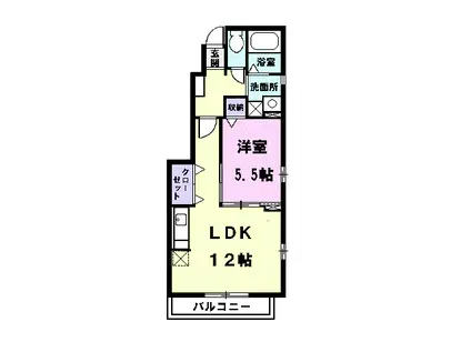 グランドカーサ枇杷島(1LDK/1階)の間取り写真