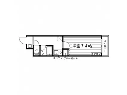 スギサン浄水(1K/2階)の間取り写真
