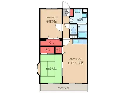 アライマンション(2LDK/4階)の間取り写真