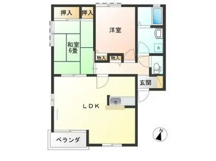 ラフォーレいずみ野(2LDK/2階)の間取り写真