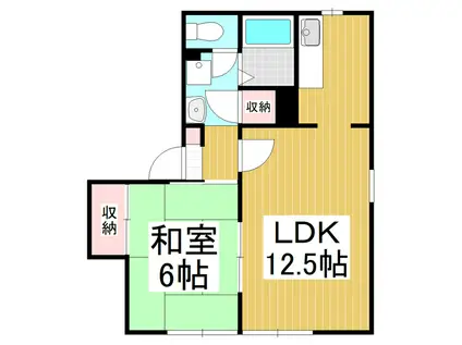 フレグランス沢村(1LDK/2階)の間取り写真