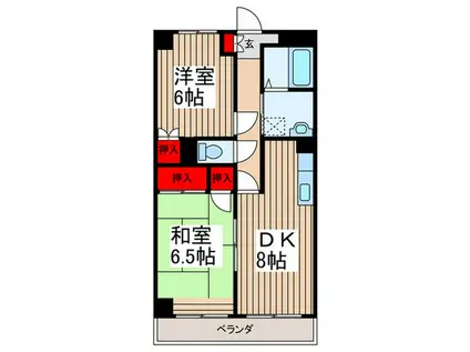 ル・マイーム参番館(2DK/3階)の間取り写真