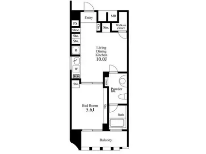 プライマル新宿若松町(1LDK/10階)の間取り写真