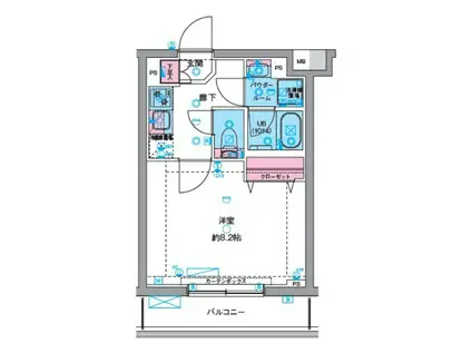 ジェノヴィア 久地(1K/5階)の間取り写真