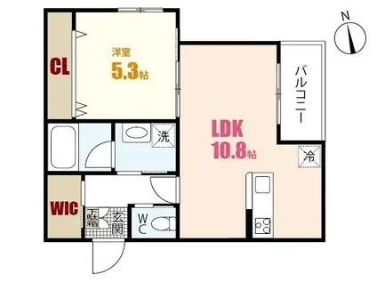 センティフォリア祇園(1LDK/1階)の間取り写真
