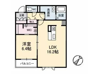 アントゥール A棟(1LDK/3階)の間取り写真