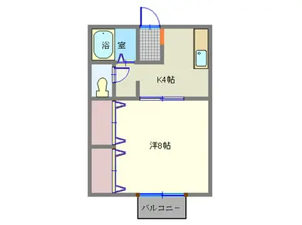 トレンディハウス志波町(1K/1階)の間取り写真