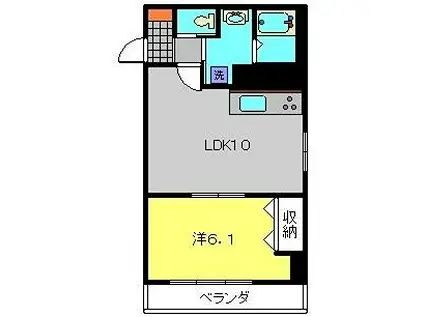 カーサマツダ(1LDK/2階)の間取り写真
