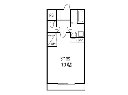 レジデンス竹村(1K/1階)の間取り写真