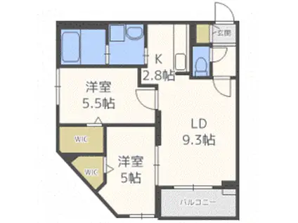 CASA FRUTTA(2LDK/4階)の間取り写真