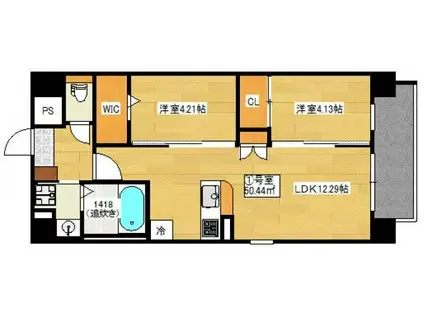 鉄砲町柴崎ビル(2LDK/6階)の間取り写真