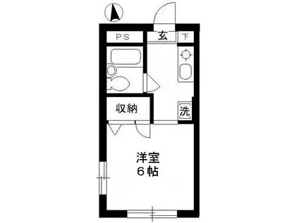 ハレクラニ(1K/1階)の間取り写真
