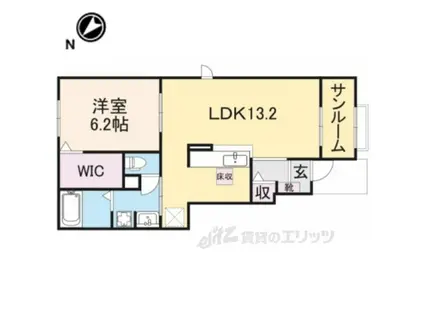 アンジュ ドゥ(1LDK/1階)の間取り写真