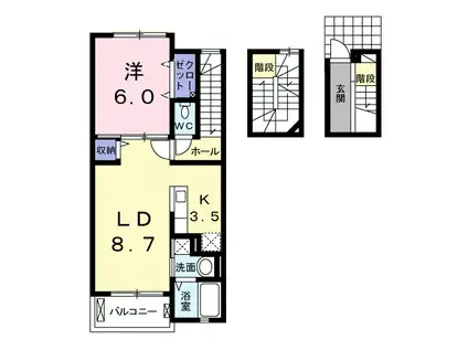 ヴァンヴェールIV(1LDK/3階)の間取り写真