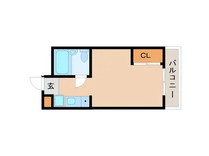 アーチ立花1(ワンルーム/2階)の間取り写真