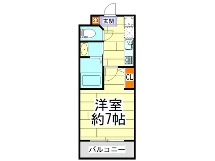 AILE放出(1K/1階)の間取り写真