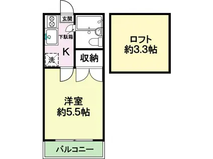 メゾンケームV 5(1K/2階)の間取り写真