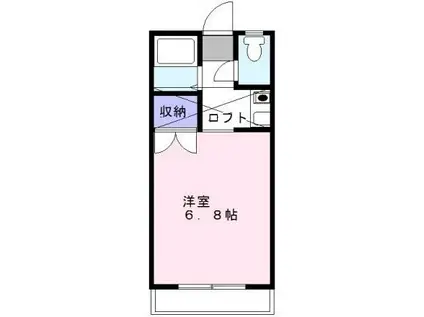 アーバンH・K(1K/2階)の間取り写真