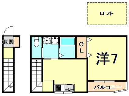 サンウィング妙法寺(1K/2階)の間取り写真