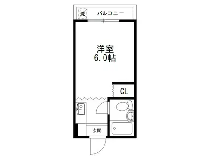 星見マンション(1K/1階)の間取り写真