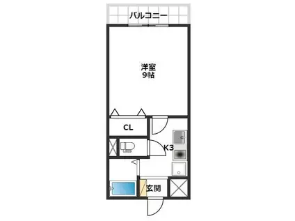 いわき6番館(1K/6階)の間取り写真