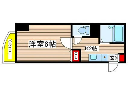 タウンコートパル(1K/2階)の間取り写真
