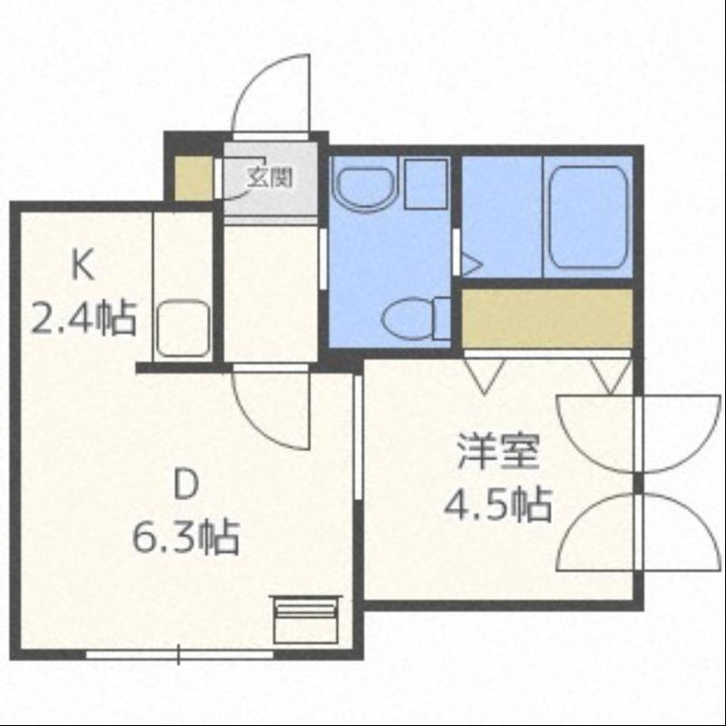 ティラ学園前(1LDK/2階)の間取り写真