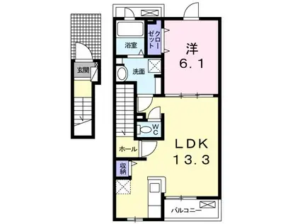マグノリア(1LDK/2階)の間取り写真