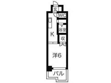 サンピアオカヤス(1K/4階)の間取り写真