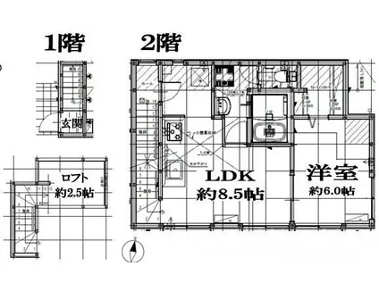 無添加タウン葛飾B棟(1LDK/2階)の間取り写真