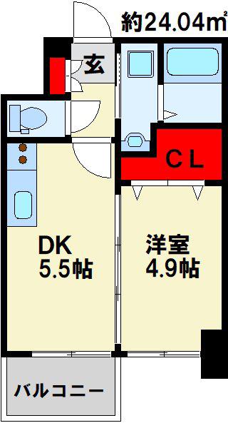NO.63 オリエントキャピタルタワー(1DK/7階)の間取り写真