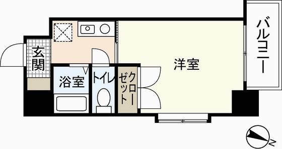 京橋森野ビル(1K/11階)の間取り写真