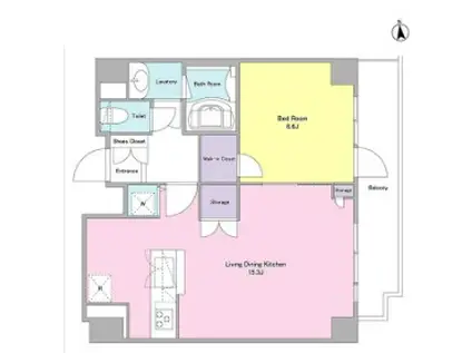 コンフォリア三田トロワ(1LDK/6階)の間取り写真