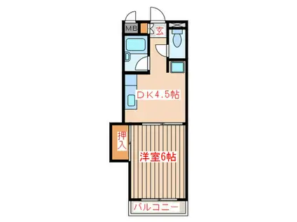 第2後藤ビル(1DK/5階)の間取り写真