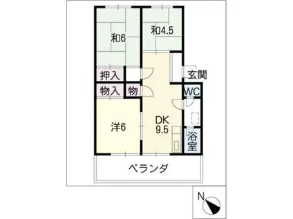 栄ハイツ(3DK/1階)の間取り写真