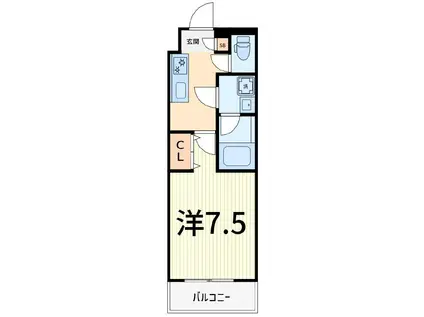 クレヴィスタ高砂(1K/1階)の間取り写真