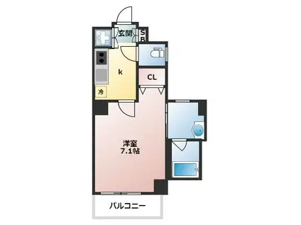 フュージョナル上十条(1K/2階)の間取り写真