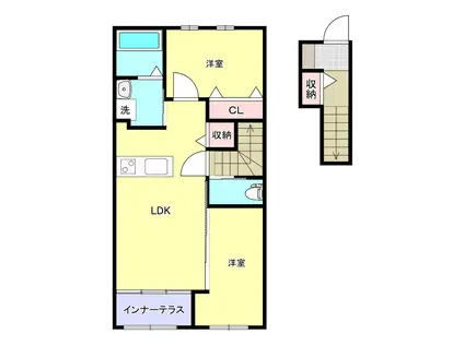 メルヴェーユ(2LDK/2階)の間取り写真