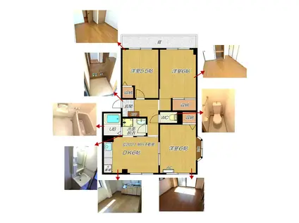 クローバー(3DK/1階)の間取り写真