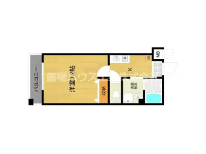 クレアーレ・カンノン(1K/4階)の間取り写真